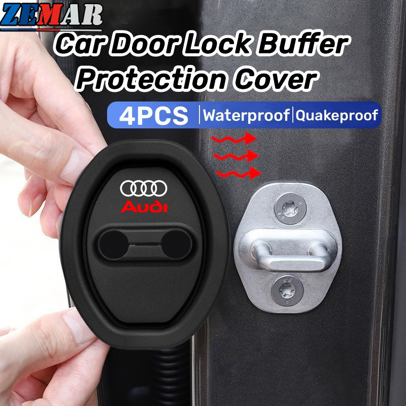 4Pcs Audi Silicone Car Door Lock Protection Cover Door Lock Shock ...