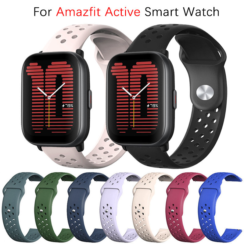 Soft Silicone sports Watch Band Strap For Amazfit Active Smart Watch breathable Band Bracelet Wrist Strap