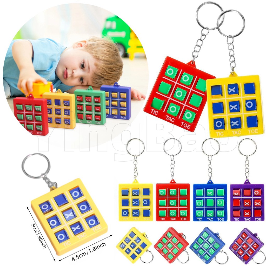 5Pcs/Set Tic Tac Toe Game Keychain with Key Ring Mini Tic Tac Toe ...