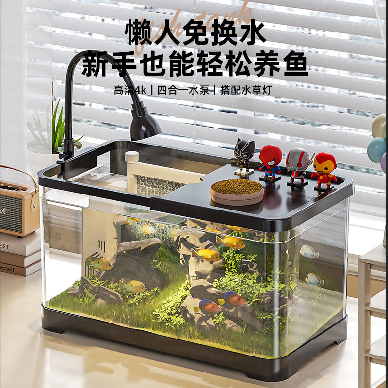 [Hand Wash-Free Design]Fish Tank Aquarium Eco Desktop Goldfish Tank ... - Odor Free Goldfish Tank Water Systems With Low Waste And Odor