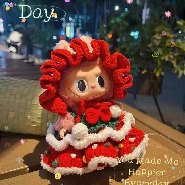 Labu Vinyl Macaron Doll Labubu Sitting Position 2 Generation New Year ...