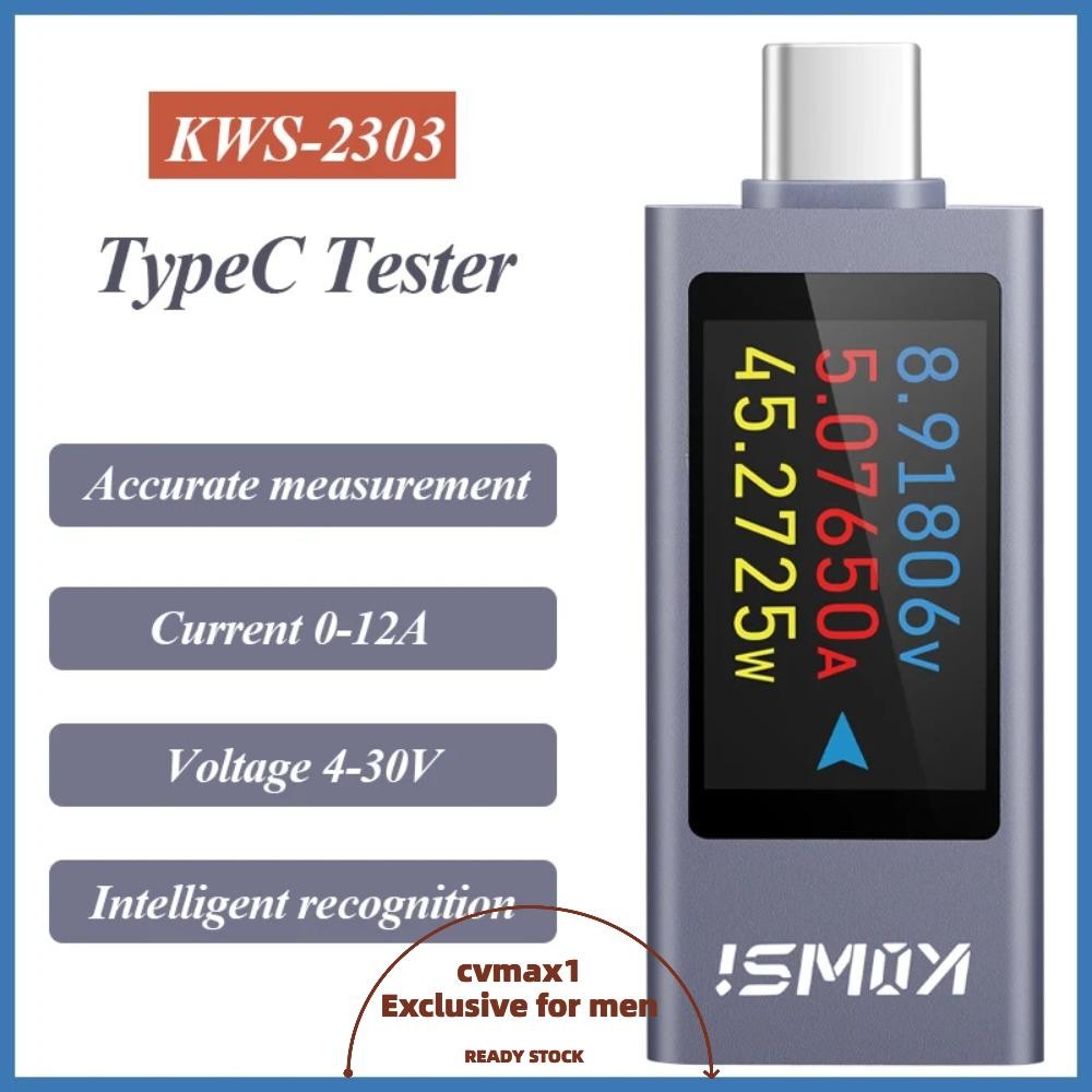 CYMX Power Meter Tester, Type-C KWS-2303C Current and Voltage Monitor ...