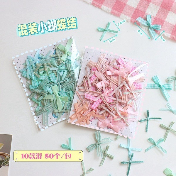 50Pcs Mini Bow Ribbon Tie Satin Ribbon Bow Flower DIY Craft Handwork ...