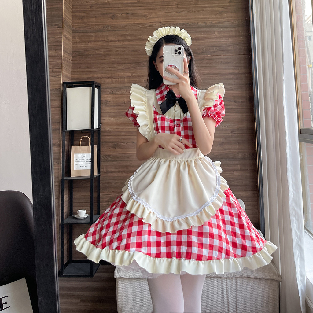 Japanese Cute Style lolita Maid Costume Sexy cosplay Maid Uniform Dress ...