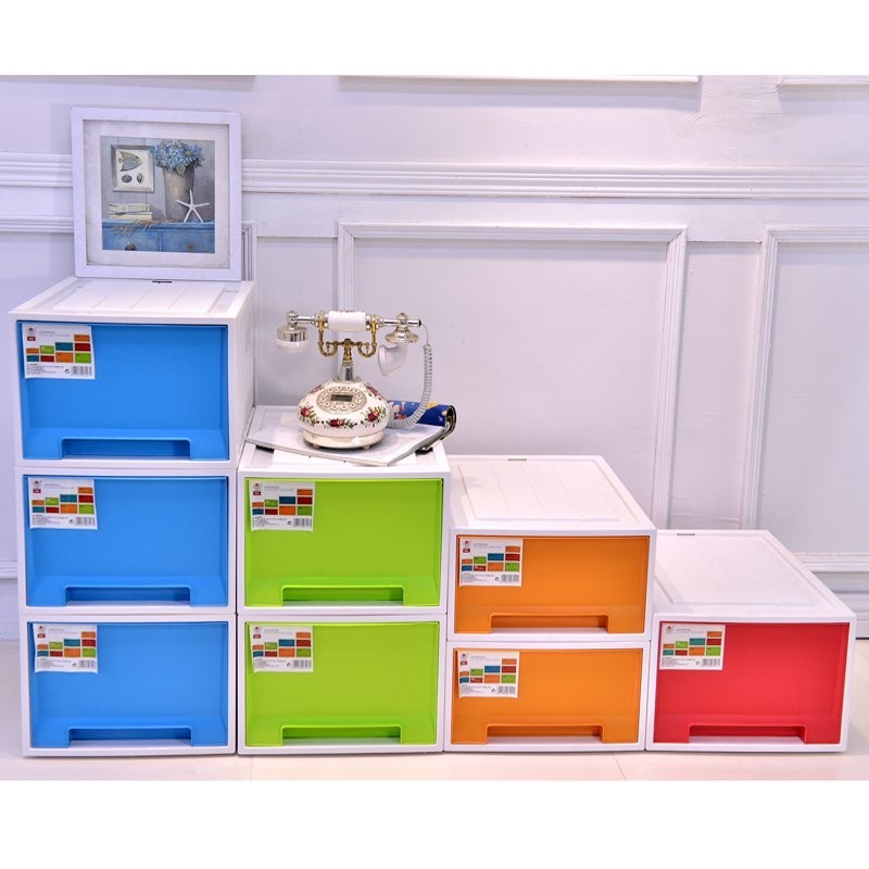 4JSHSingle-Layer Drawer Combined Storage Cabinet Color Plastic Clothes ...