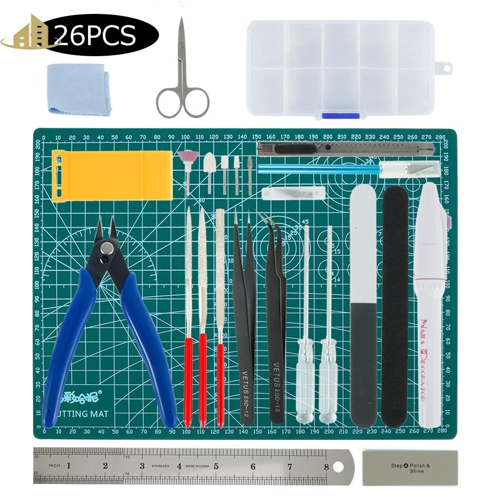 Modeler Basic Tool Set Complete Portable Hobby Building Tool Kit Model ...