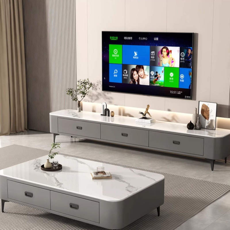 Tv Console Cabinet Rock Panel TV Cabinet Coffee Table Set Home Tv ...