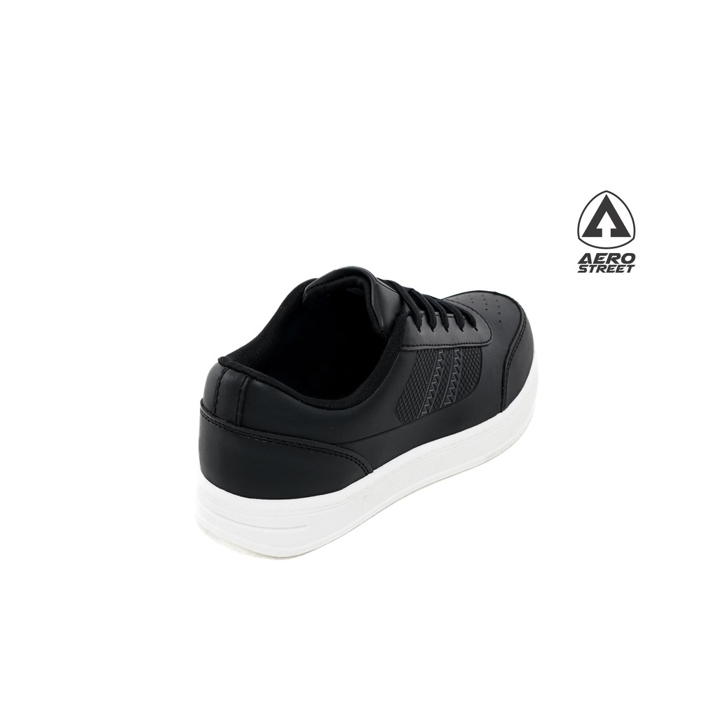Aerostreet 31-36 Airstrike Putih Hitam Hitam - Sepatu Sneaker Casual Sekolah - Gambar 3