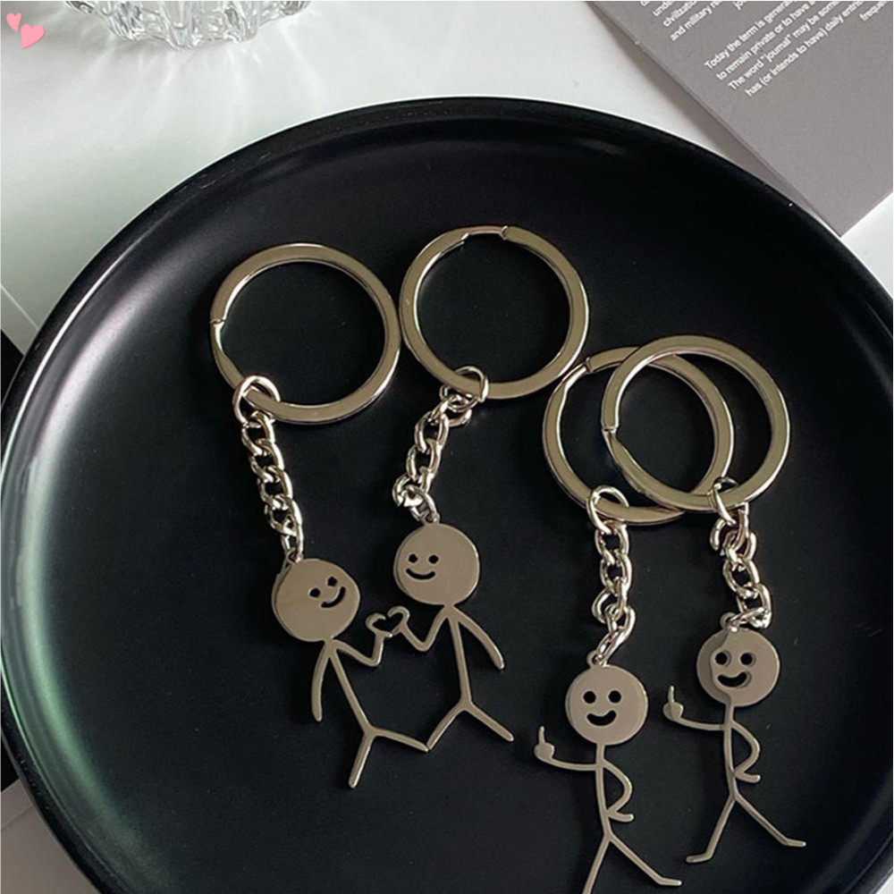 Funny Doodle Stainless Steel Keychain Middle Finger Keyring Long ...
