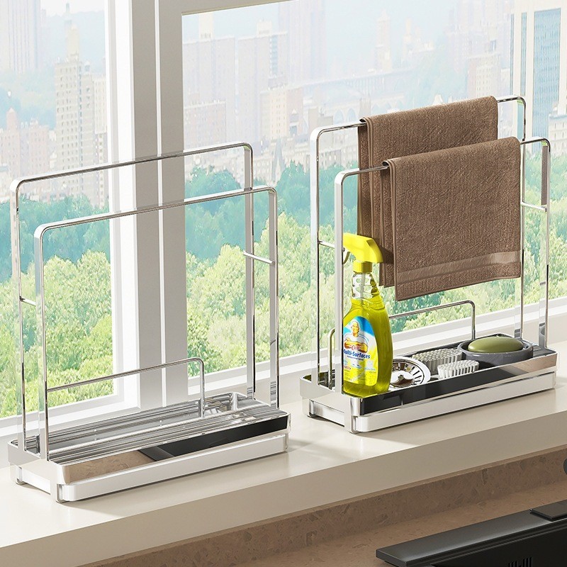 Stainless Singapore Kitchen Dishcloth Holder Sink Sponge Brush Drain ...