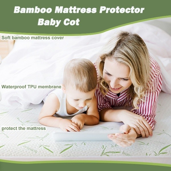 HOMIE Ultra Soft Baby cot waterproof bamboo mattress protector waterproof bedsheet waterproof cot Shopee Singapore