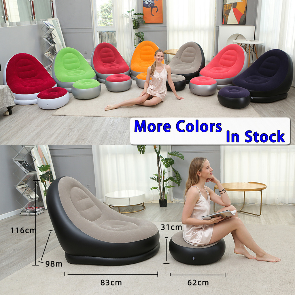 [48H Shipping] New pvc Inflatable lounger Foldable Recliner Outdoor ...