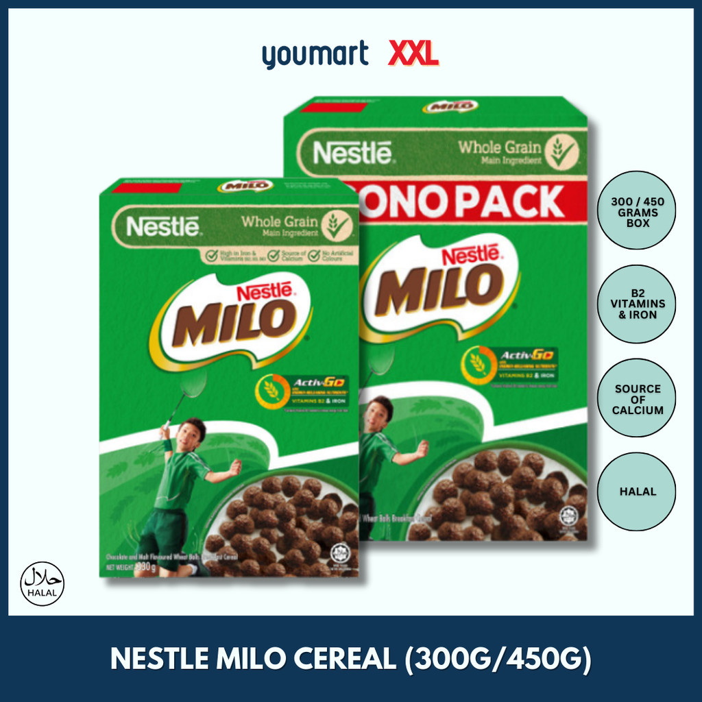 Nestle Milo Breakfast Cereal (350g/450g) by XXL : 2 boxes bundle ...