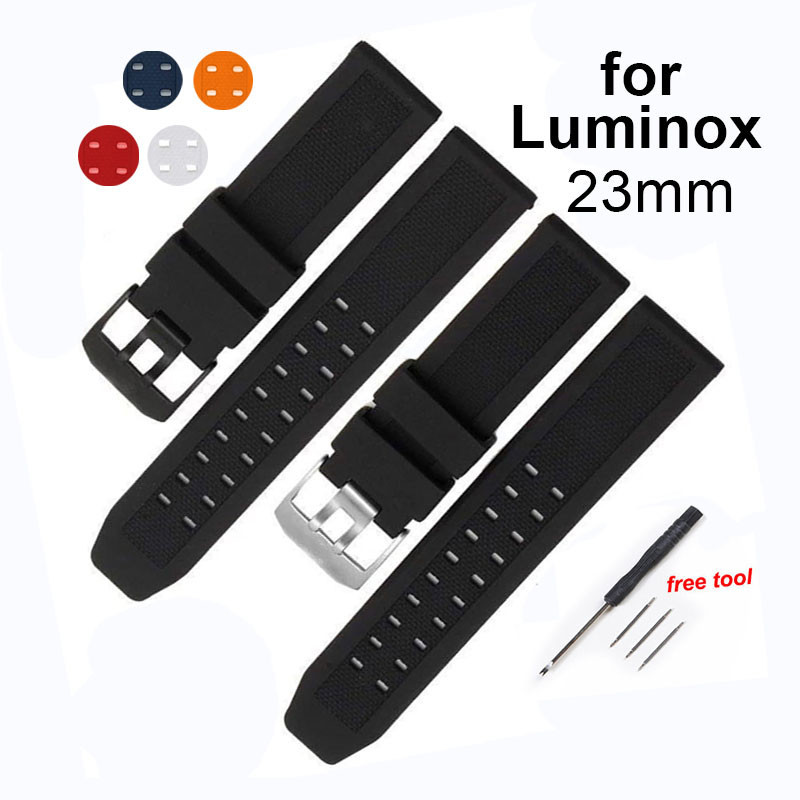 Silicone Rubber Watch Strap 23mm for Luminox 3051 8800 3080 1820 7251 3050 Band Women Men Sport Military Bracelet