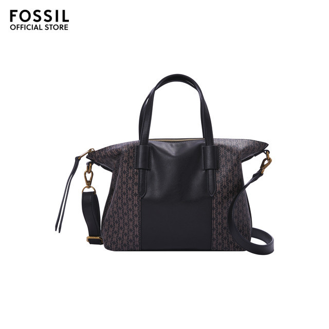 Fossil Women s Skylar Satchel Bag SHB2992015 Black PVC Shopee Singapore