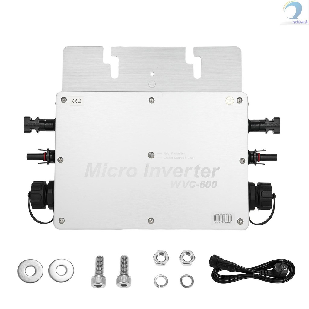 WVC-600 Micro Inverter, 600W Solar Grid Tie Micro Inverter Waterproof ...