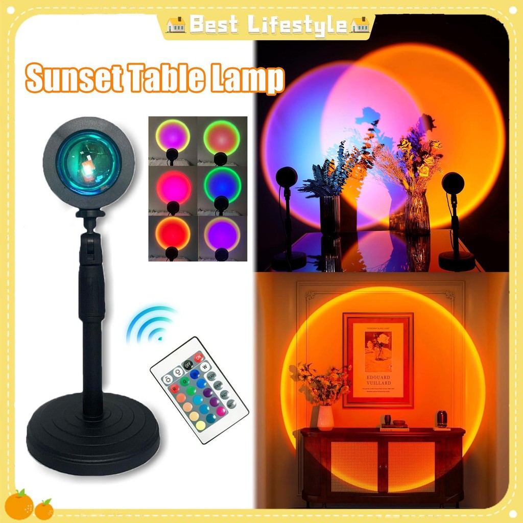 Sunset Table Lamp Multicolor Changing LED Sunset Lamp Projector Home ...
