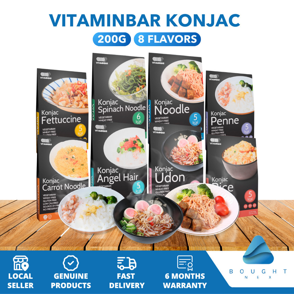 Nouilles Udon Diététiques Au Konjac - 10 Calories/100g - Sans Graisse, Sans Sucre - Lot De 6 Paquets