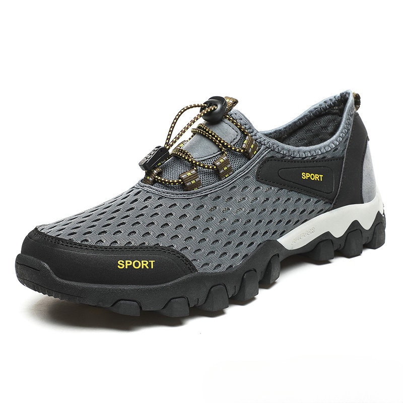 Men mesh breathable non slip water friendly large size hiking sneakers sales