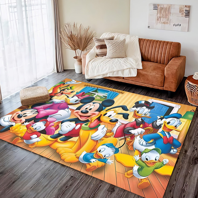 Disney Mickey Mouse and Donald Duck Pattern Rug Carpet for Living Room ...