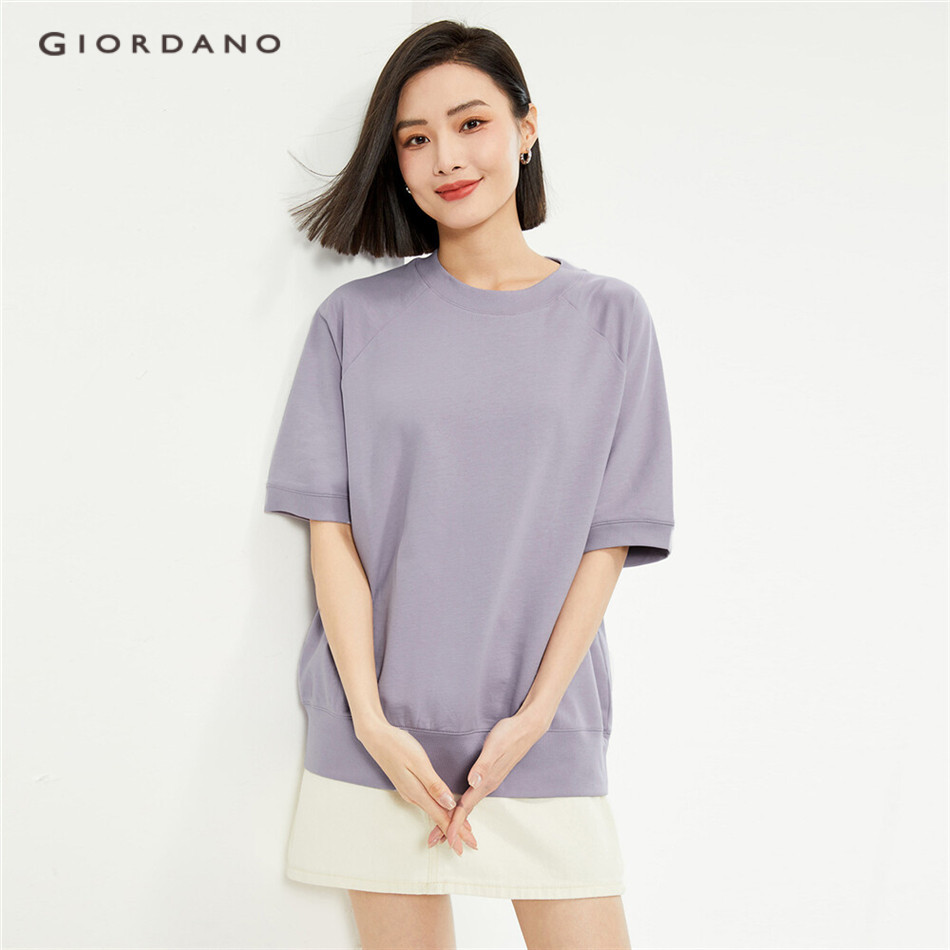 GIORDANO WOMEN 100% Cotton raglan sleeve loose tee 05324405 | Shopee ...