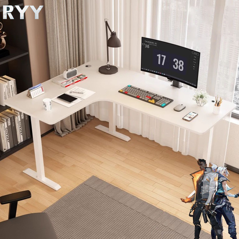 RLY L Shape Height Adjustable Table Multi Size Corner Standing Desk ...