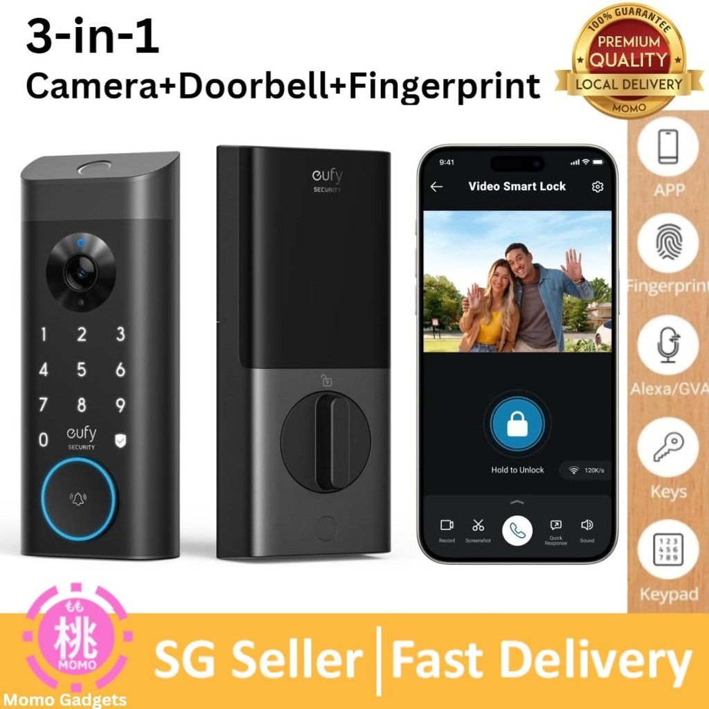 eufy Security Video Smart Lock E330, 3-in-1 Camera+ Doorbell+ ...