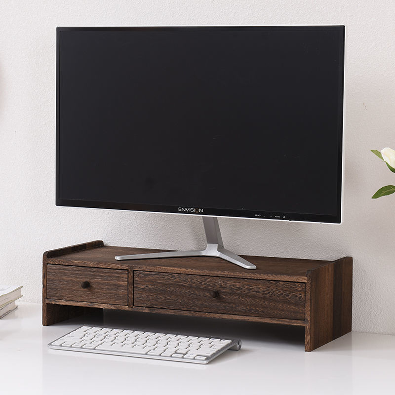 Solid Wood Monitor Elevated Rack Office Neck Protection Computer Bottom ...