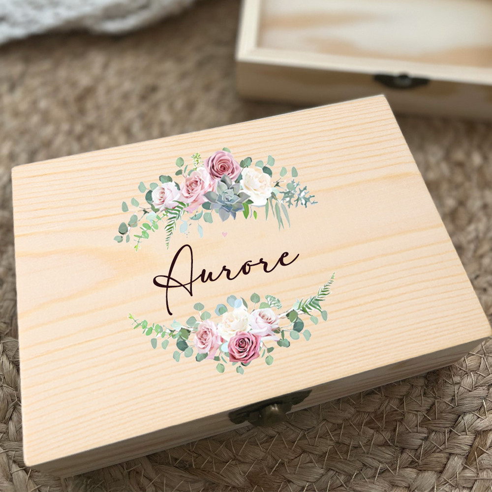 Custom Name Personalized Memory Box Open Wreath Wedding Party ...