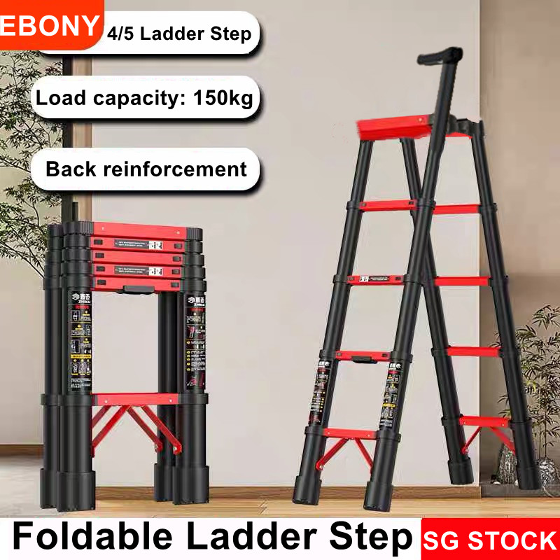 Foldable Telescopic Ladder Step 4/5 Step Ladder 150kg Bearing Slim ...