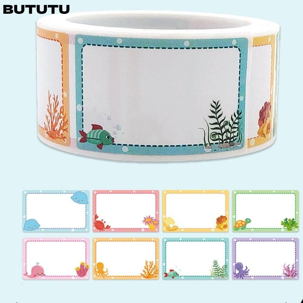 BUTUTU Name Tag, Ocean Style Cartoon Name Stickers, Multi Purpose Self ...