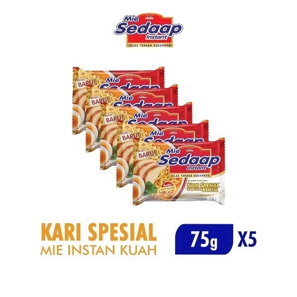 Sedaap Mie Instan Kari Kental Special Bag 75 gr x5