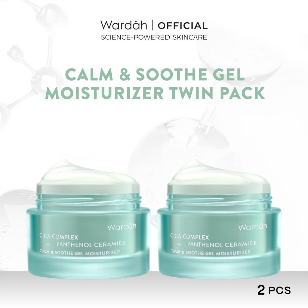 WARDAH Gel Moisturizer Twinpack All Series - Calming, Brightening, Soothing, Clarifying, Refining, Correcting, Revitalizing, Anti Aging, Oily Skin, Barrier Repair, Dull Skin, Hyperpigmentation, Skin Radiance, Dark Spot, Wrinkle - Skincare - Gambar 3