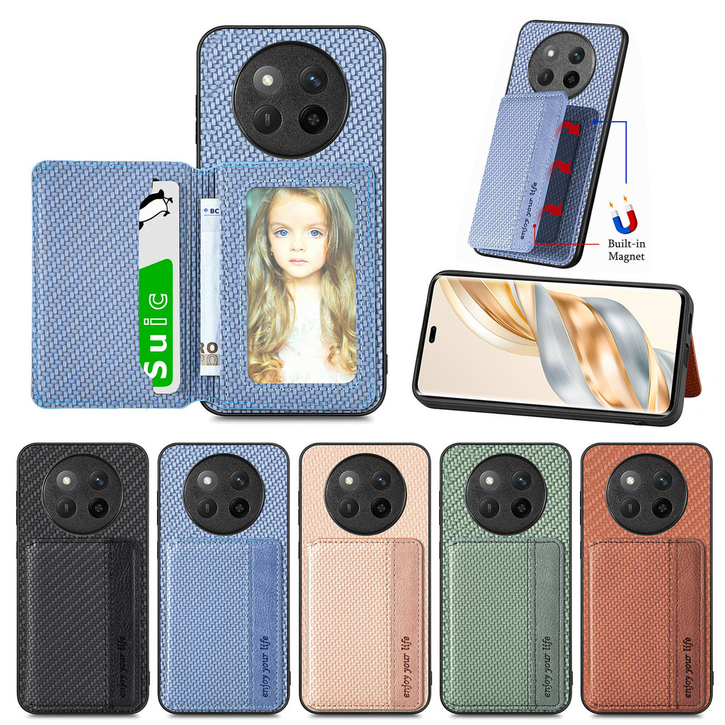 RFID Case For Honor X9D X9c X8c X9b X8b X7b X6b X7a X50 Wallet Carbon ...