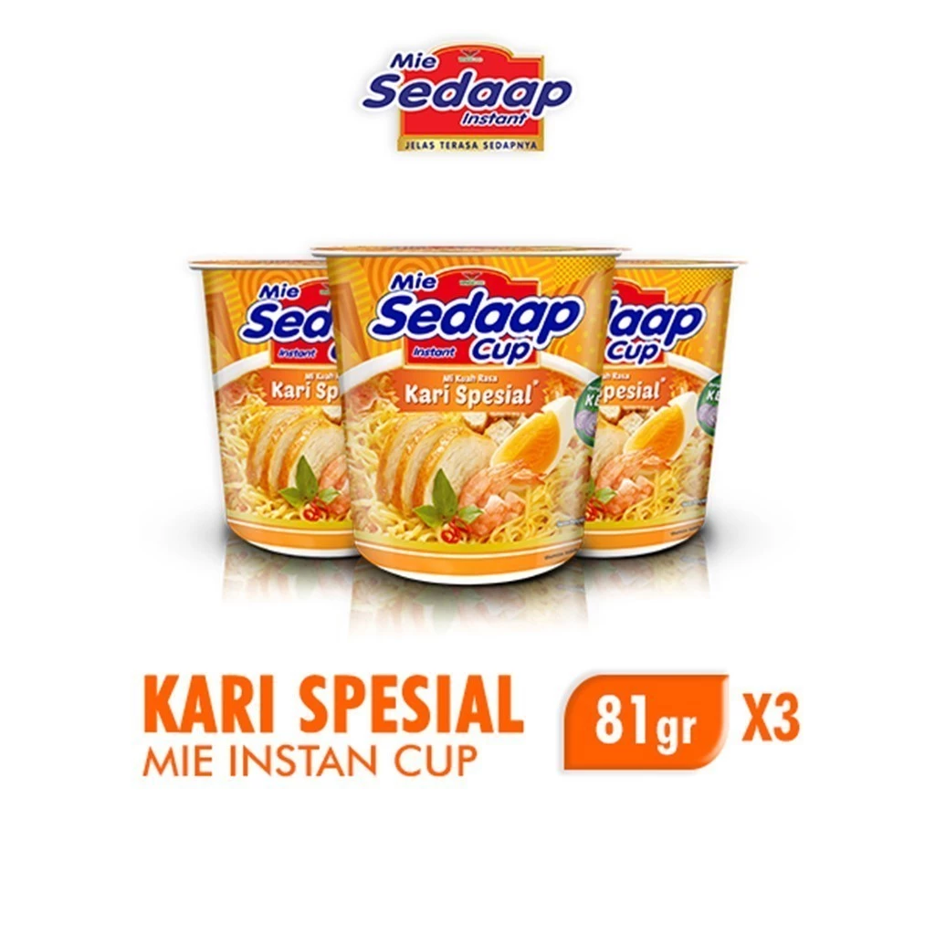 Sedaap Mie Instan Cup Kari Spesial 81 gr x3