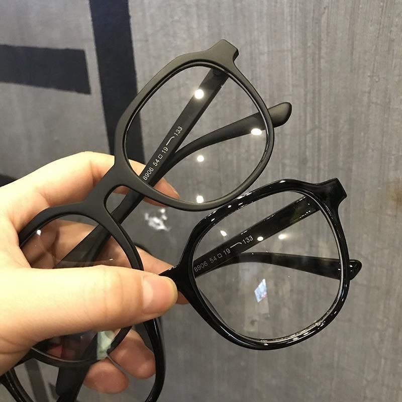 Retro Black Glasses Myopia Men Style Trendy Big Round Frame Slimmer Look Student Glasses Frame Style Myopia Female Anti Shopee Singapore