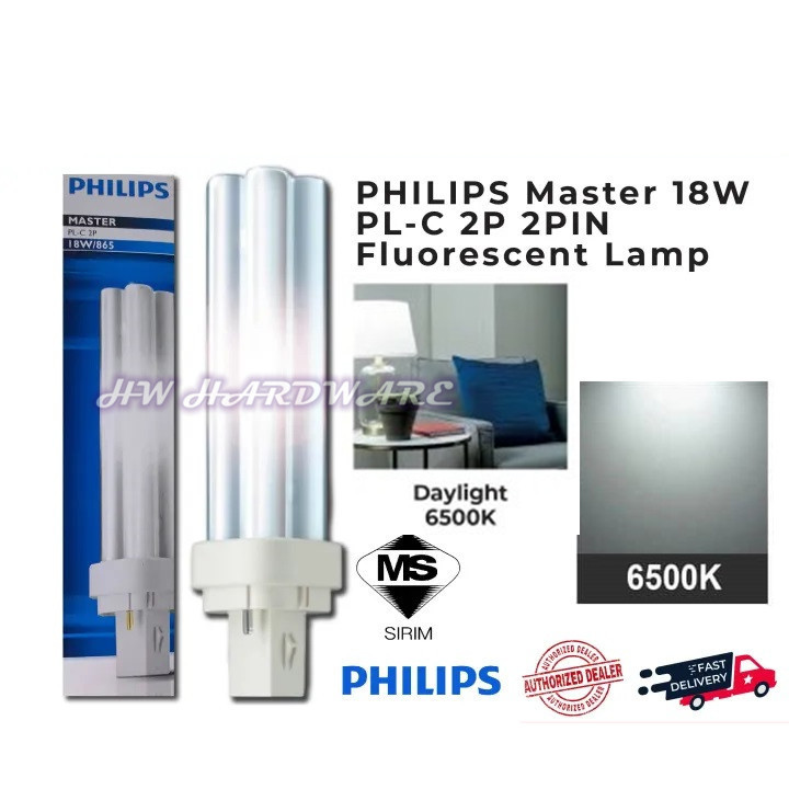 PHILIPS Master PL-C 18W 2P 2pin G24d Fluorescent Lamp 865 | Shopee ...