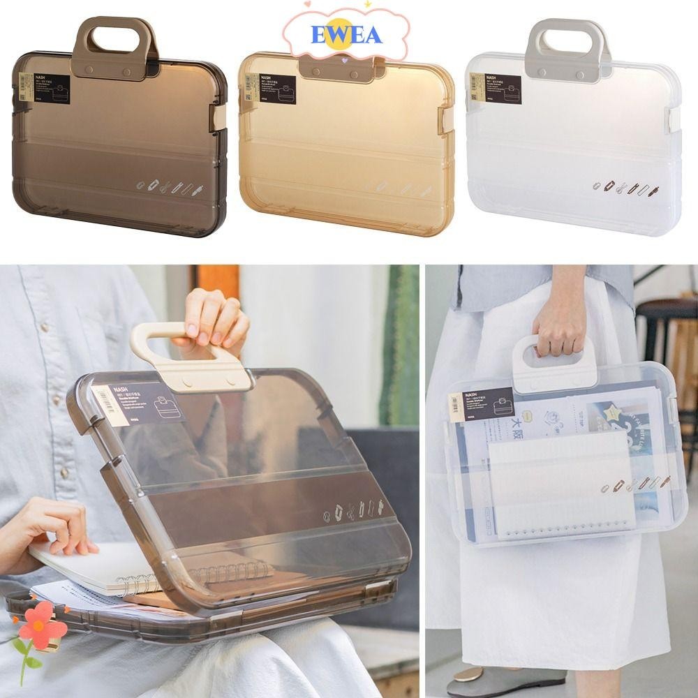 EWEA Document Organizer, File Box Transparent A4 File Folder, Portable ...