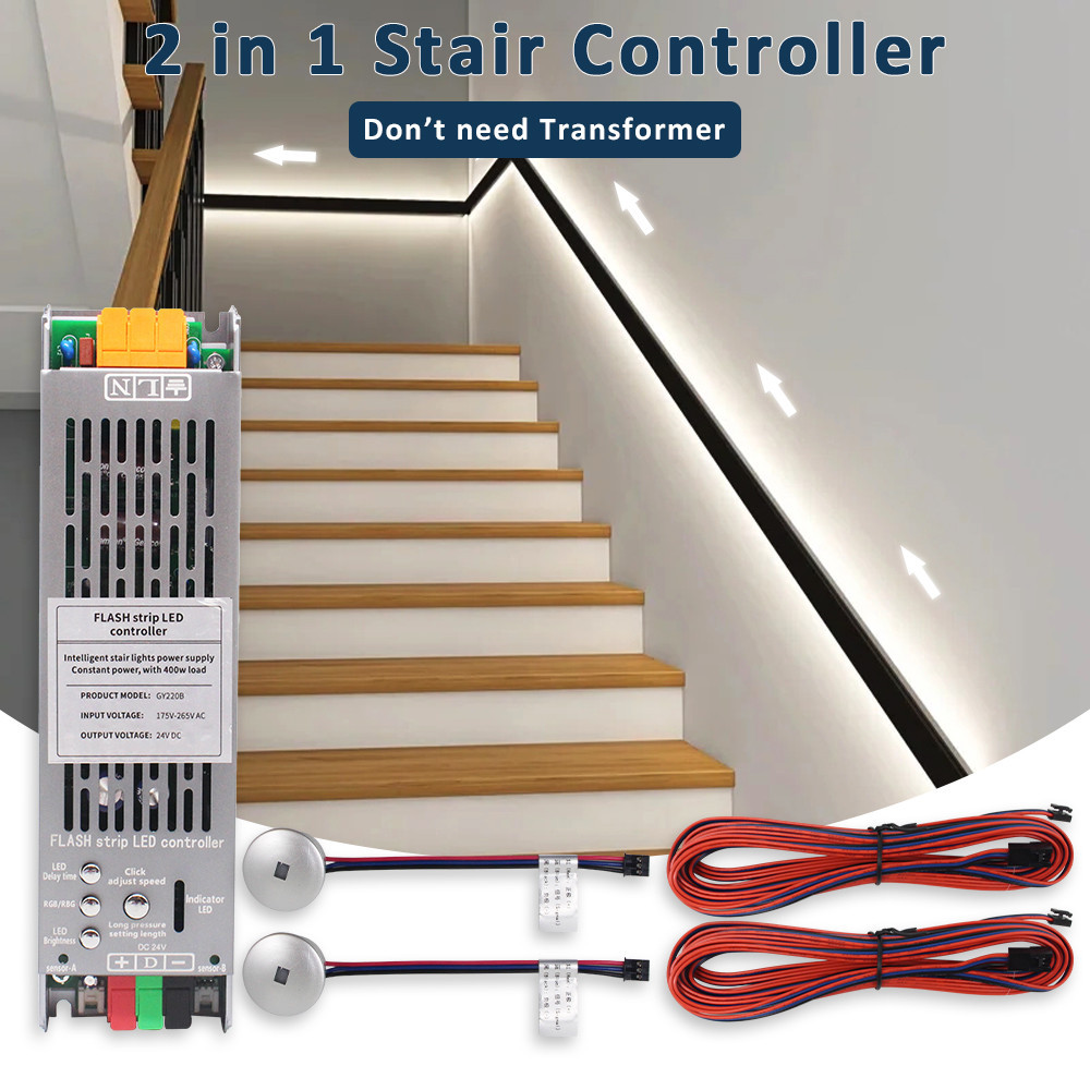 2in1 Stair Light Controller with Motion Sensor 24v 400W Delay OFF ...