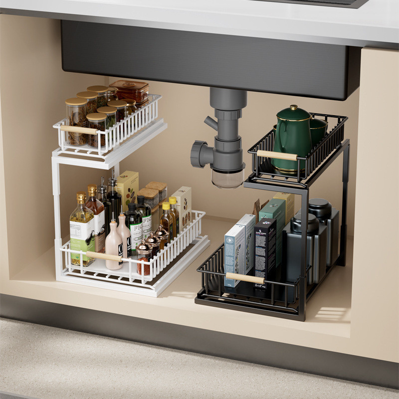 [SG Stock] Carbon Steel Storage Holders Racks Kitchen Under Sink ...