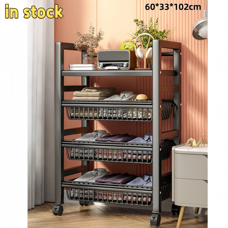 4 layer Kitchen Storage Rack Floor Standing Storage Rack Shelf ...