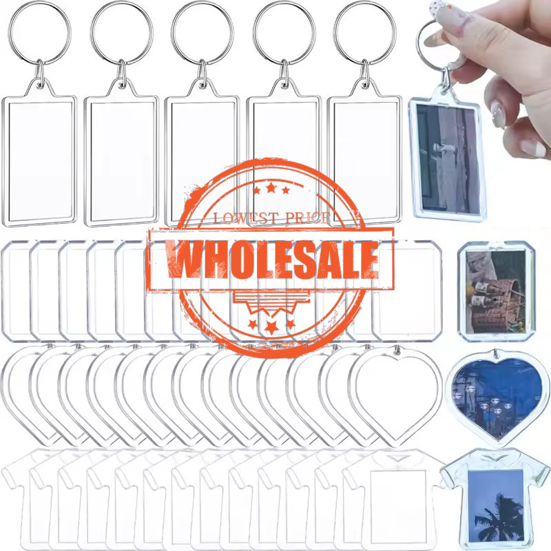 [Best choice] Mini Transparent Acrylic Blank Photo Frame Keychain ...