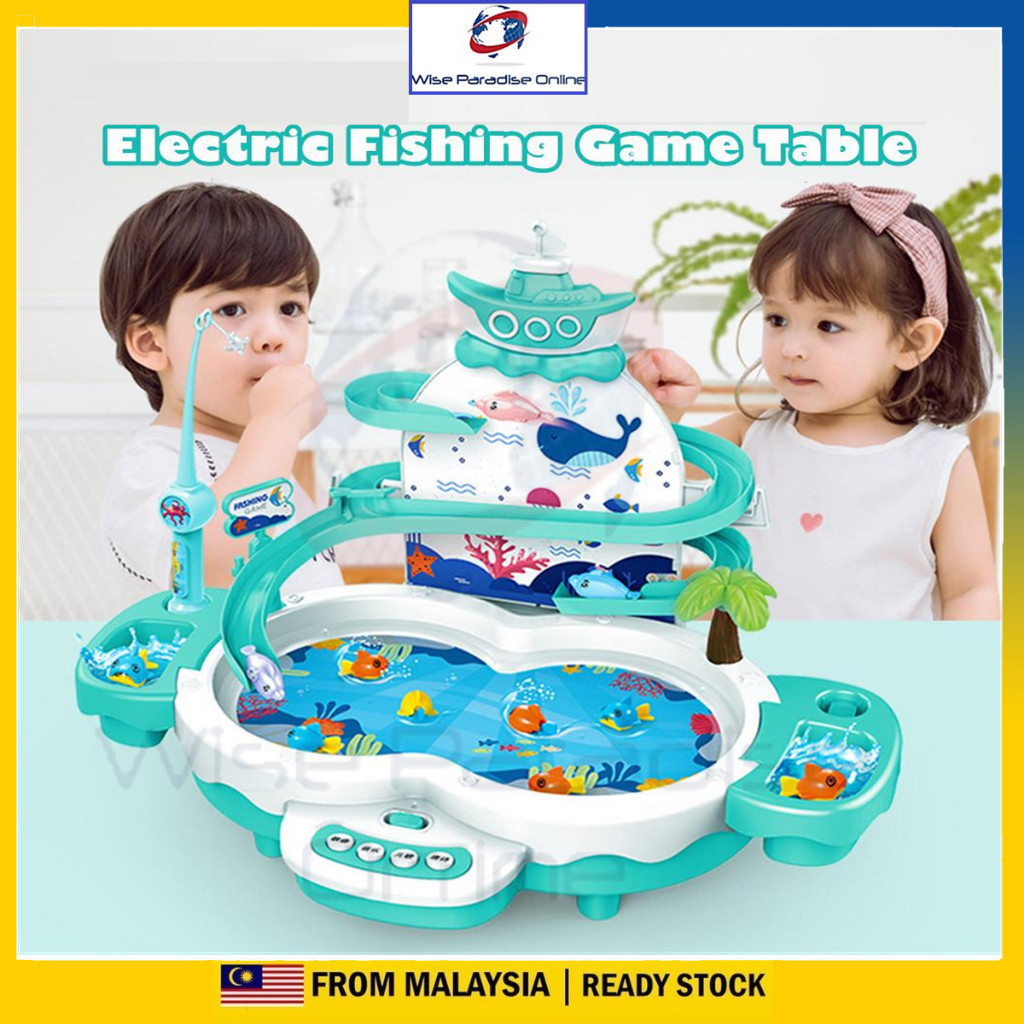 Fishing Games 3 in 1 Fishing Slide Electric Cute Fishing Toys Music ...