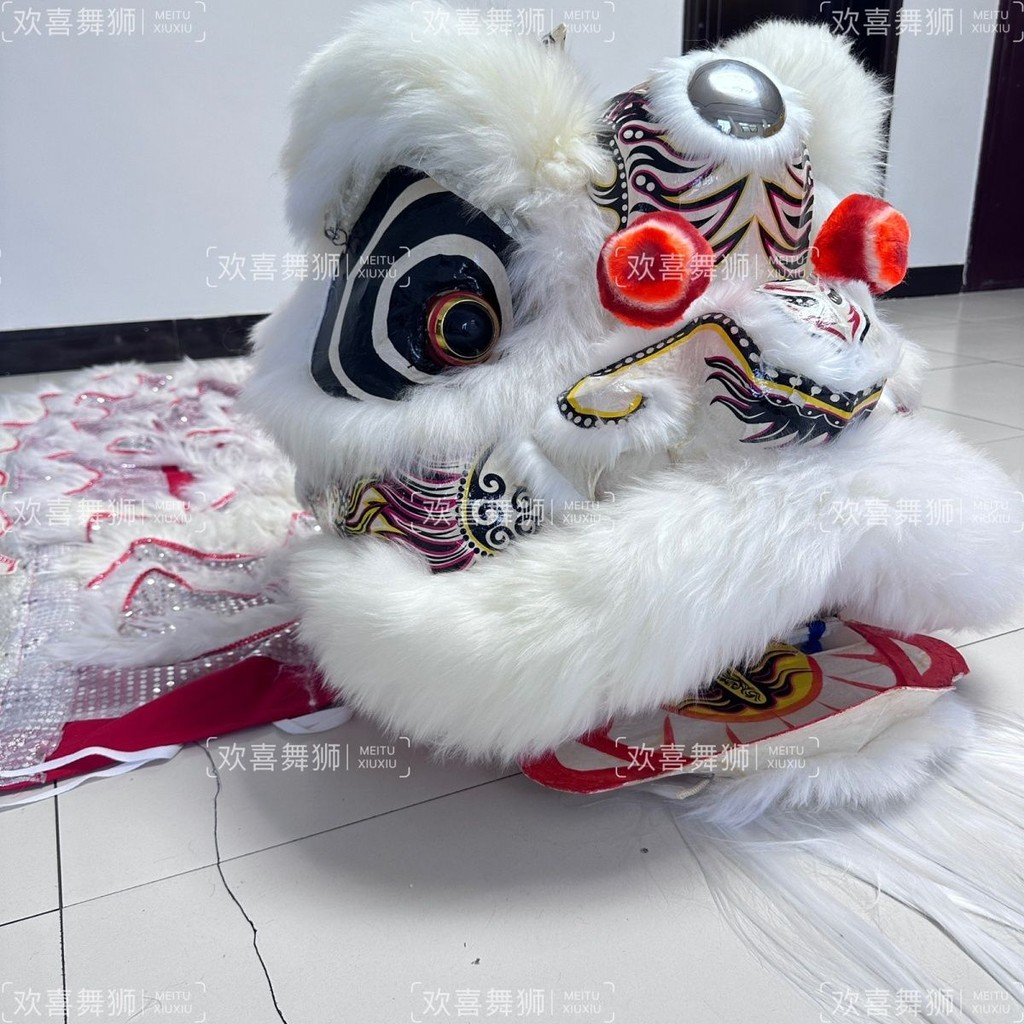 欢喜舞狮3号成人舞狮表演狮头舞狮全套一整套双人道具竹编羊毛Joyful Lion Dance No. 3 Adult Lion Dance ...