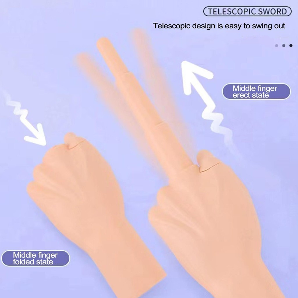 3D Collapsing Middle Finger Distinctive Style Retractable Funny Gag ...