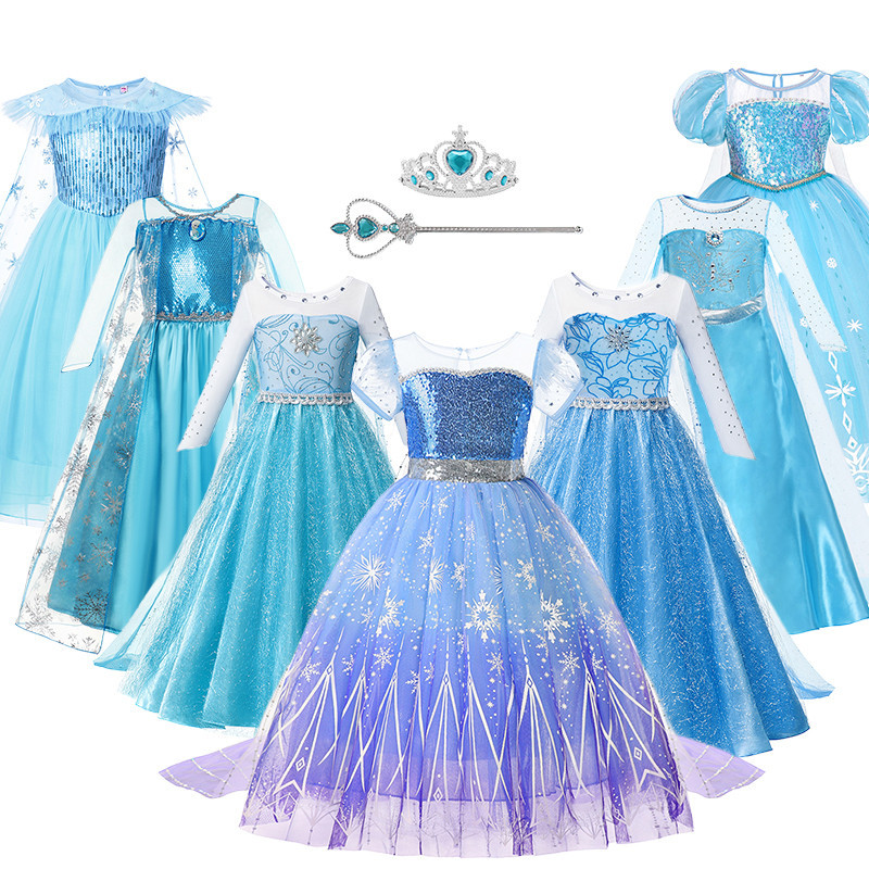 blue dress for baby girl Frozen Tutu Birthday Outfit – Annies Creations LLC main image 1