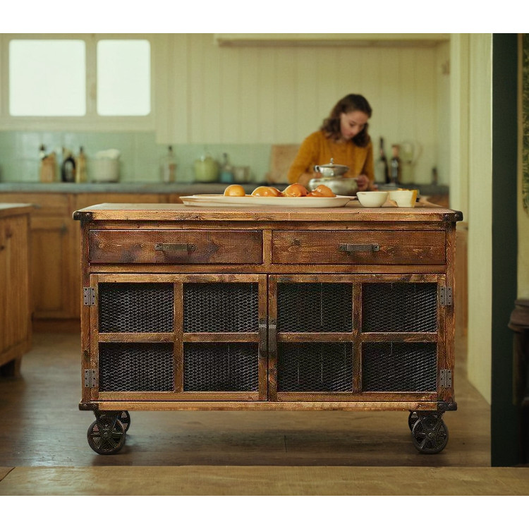 Nordic Solid Wood Sideboard American Style Prep Table Small Kitchen ...