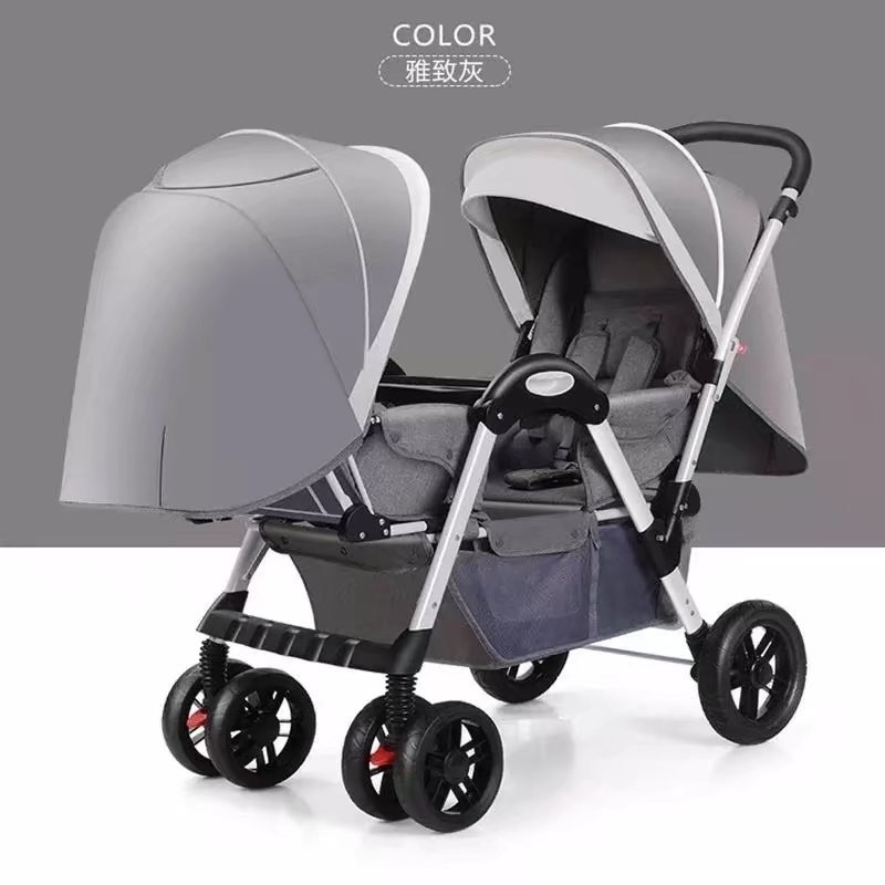 Shenma Twin Baby Stroller for Boys and Girls, Convertible to Sitting ...