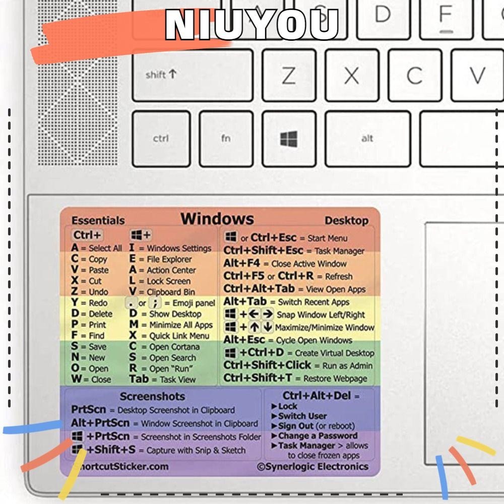 NIUYOU Keypad Decal, Excel Word PC Computer Shortcut Keys Sticker, Soft ...