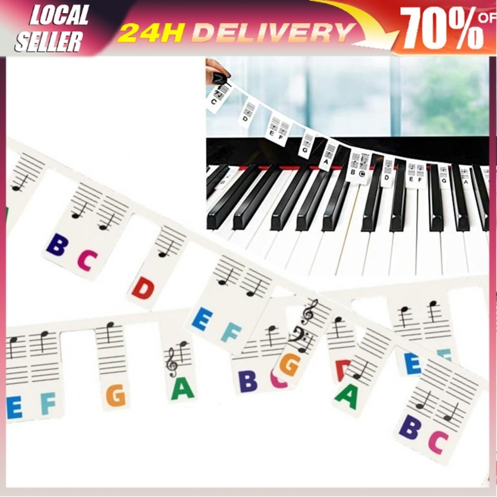 61/88 Keys Piano Keyboard Sticker Free Paste No Glue Removable Piano ...